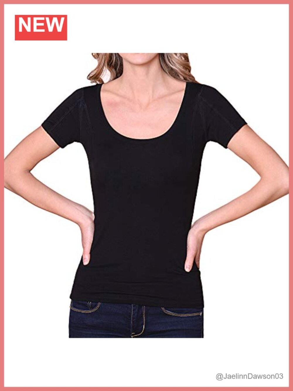 Sweatproof Undershirt Scoop Neck Short Sleeve Micromodal Armpit Pads